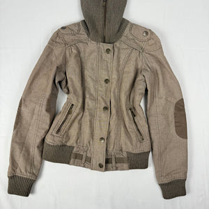 Beige biker jacket (S)