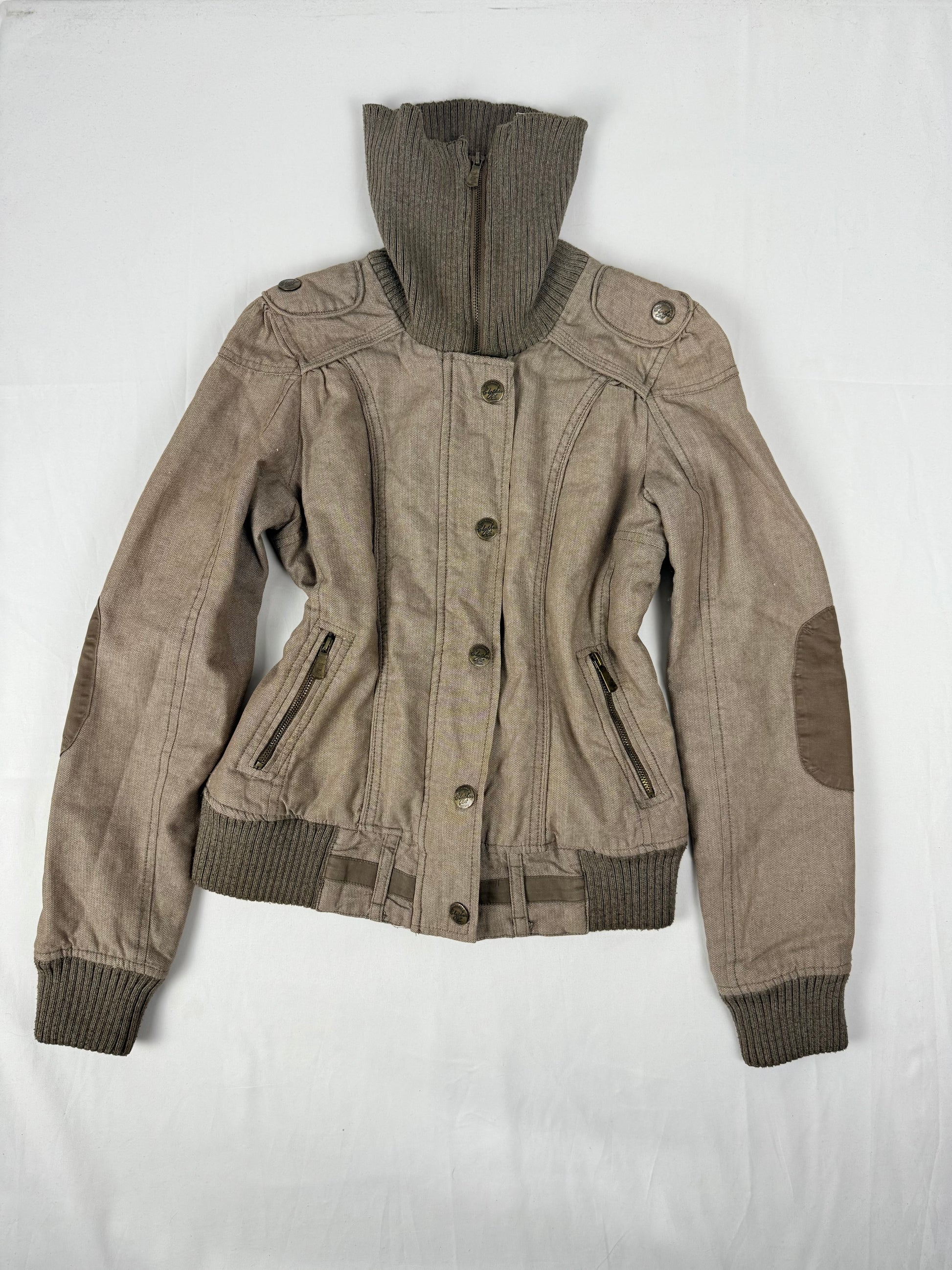 Beige biker jacket (S)