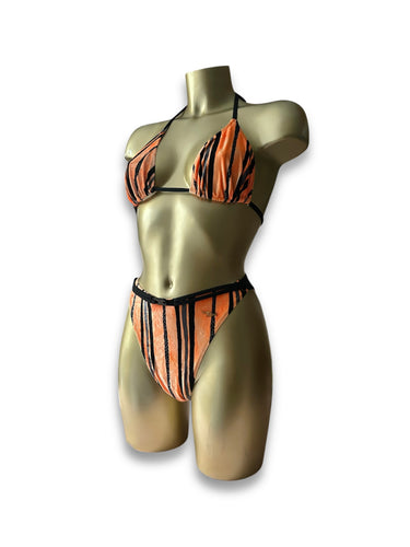 Orange velvet brand new bikini set (S/M)