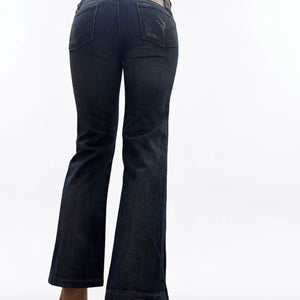 Blue denim low rise skinny pants (S)