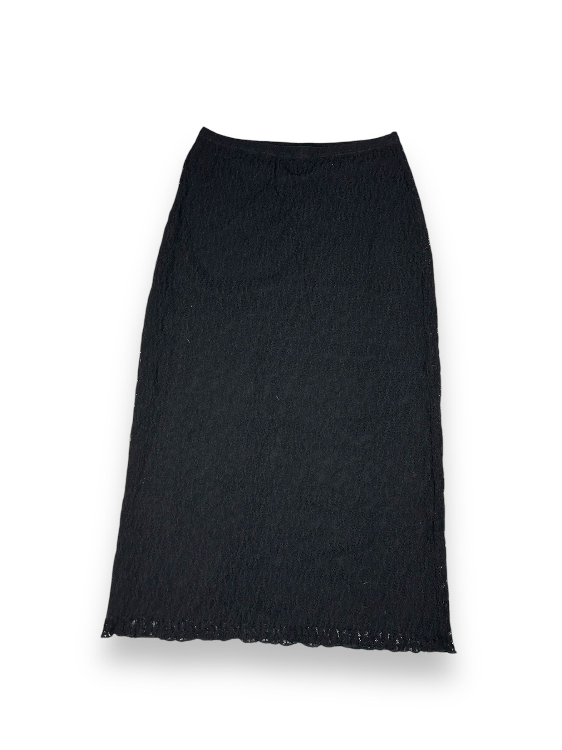 Black lace lined low rise mid skirt (S)