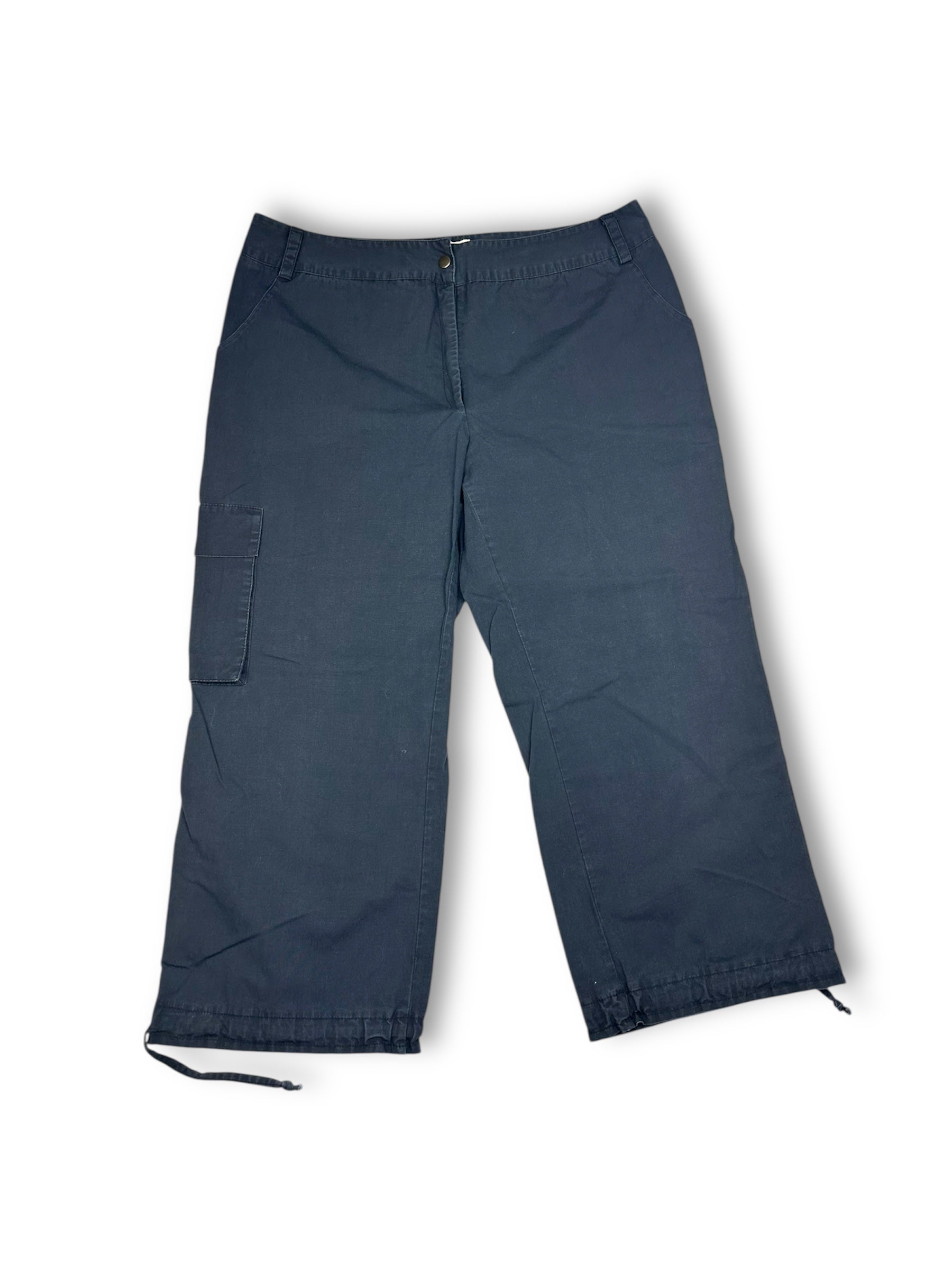 Navy 100% cotton low waist capri pants (XL)