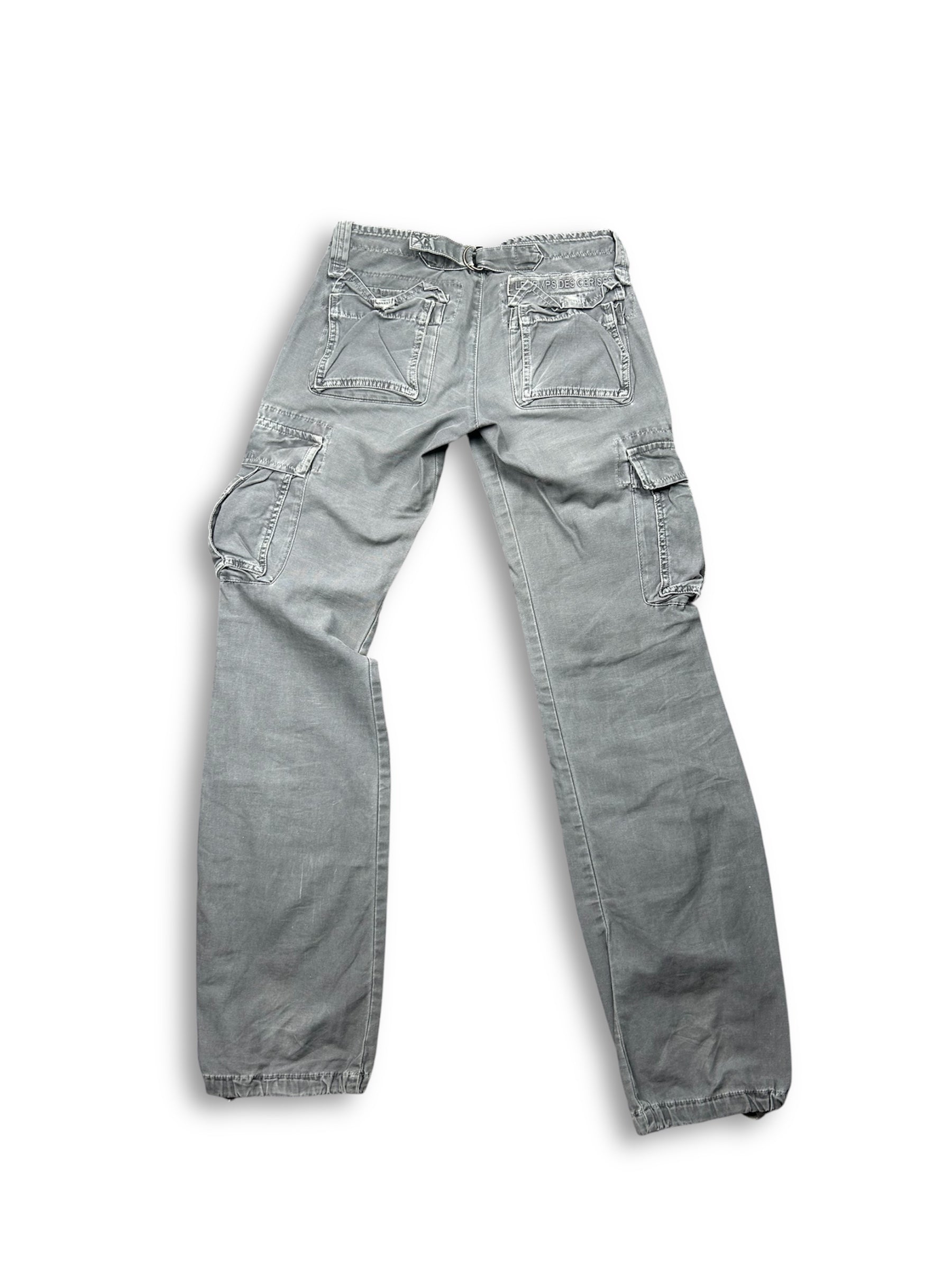 Grey cargo denim low rise baggy pants (XS)