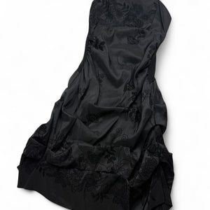 Black pleated night out maxi dress (S/M)