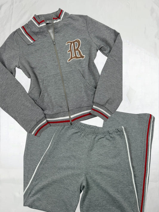 Grey tracksuit hoodie + pants set  (S)