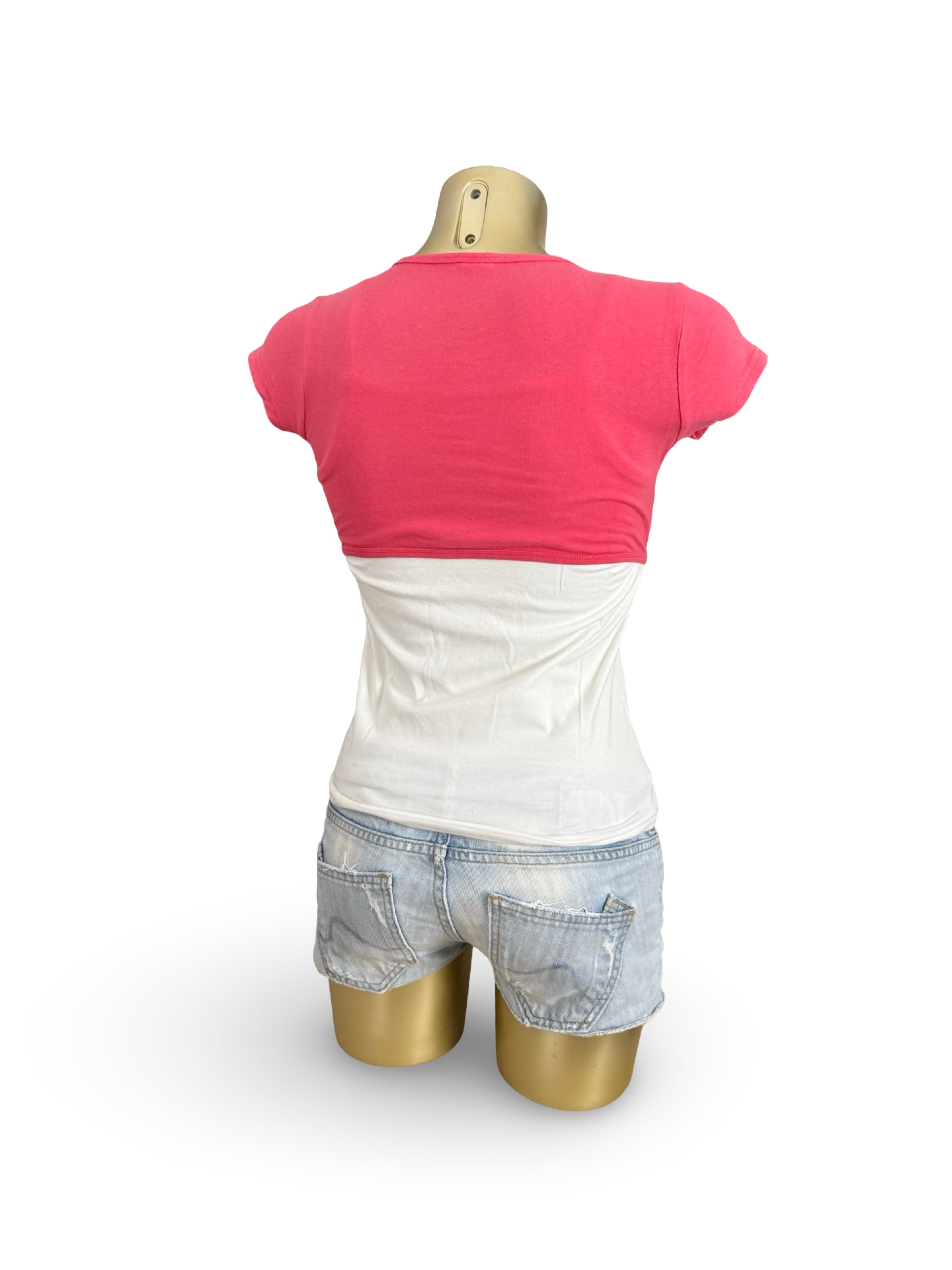 White bolero 2 in 1 tee (S)