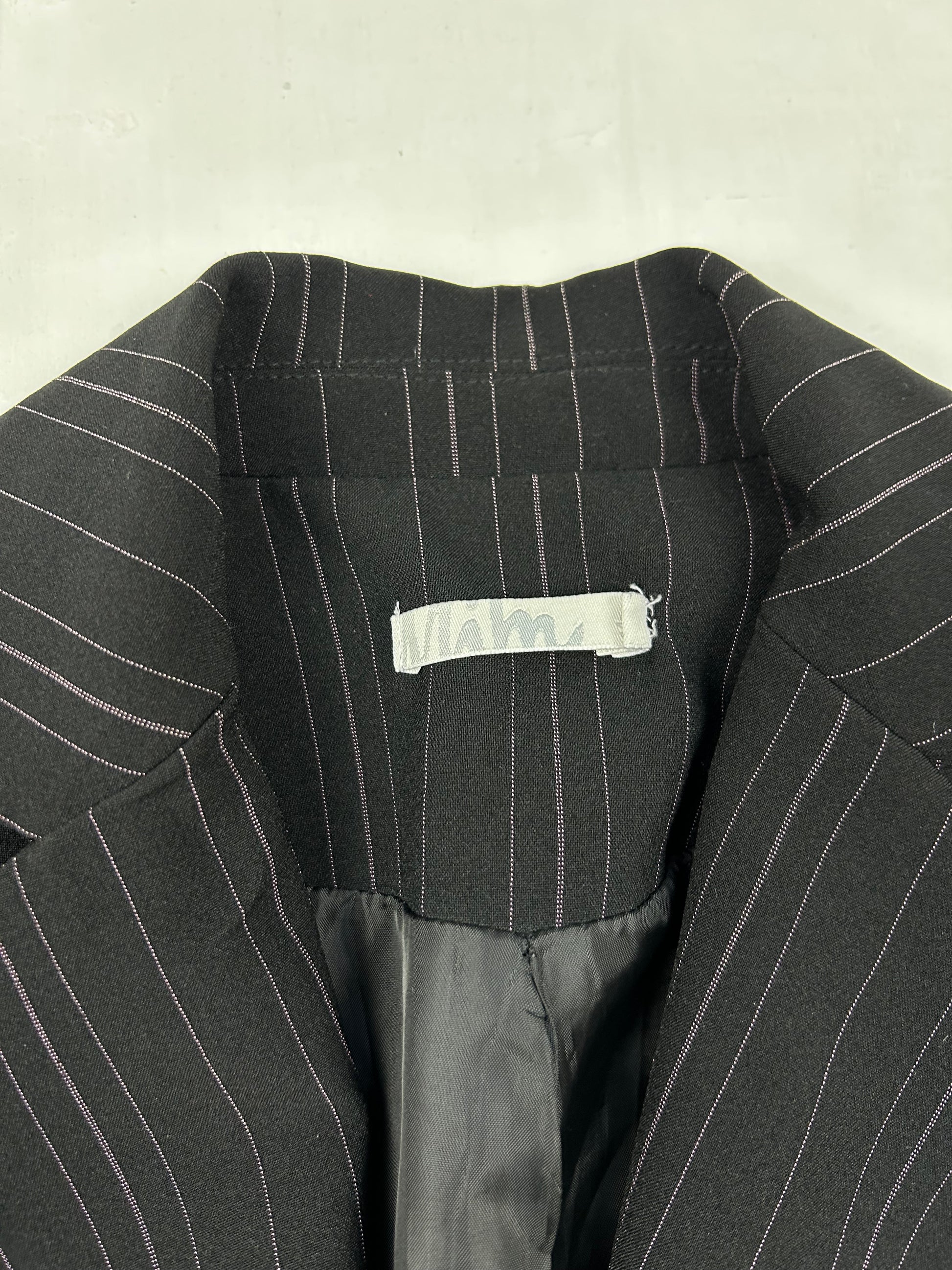 Black striped blazer office siren  jacket (S/M)