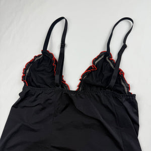 Black silky babydoll mini dress (S)