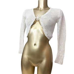 Cream knitted tie up bolero jumper (XS)