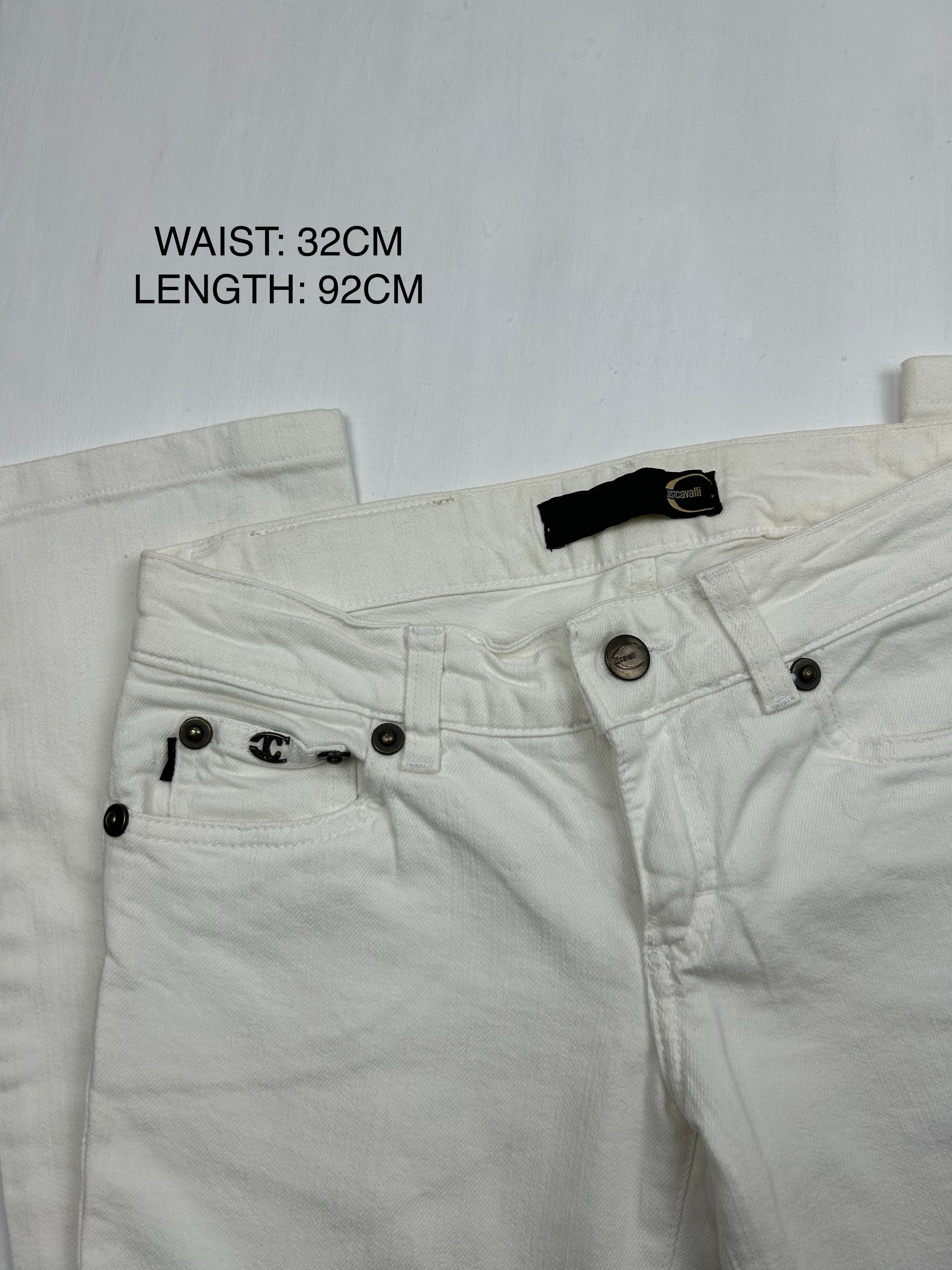 White denim low waist straight legs pants (XS)