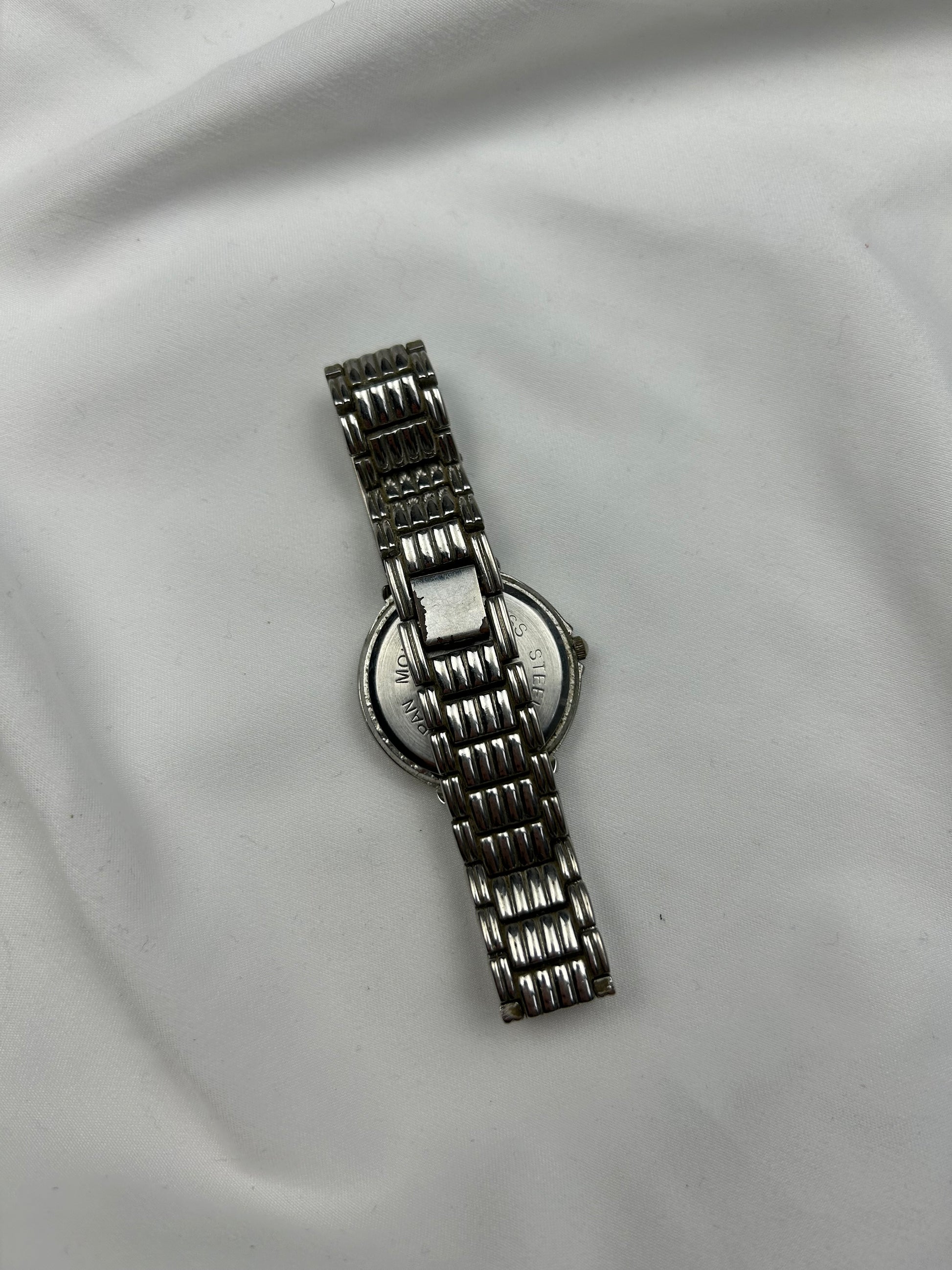 Vintage silver inox bracelet jewelry watch