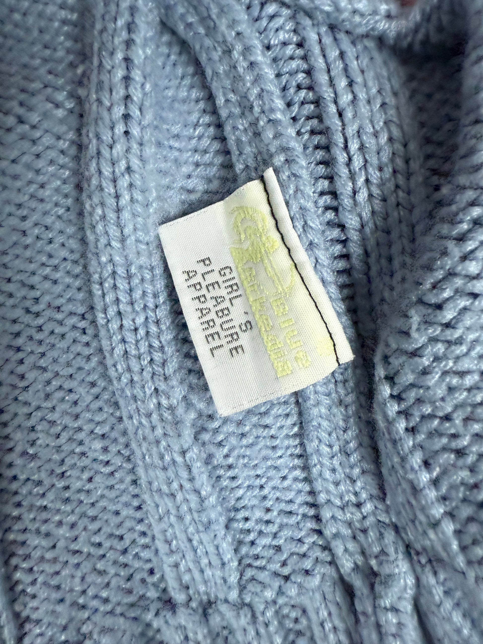 Baby blue zip up wool cardigan jumper (S/M)