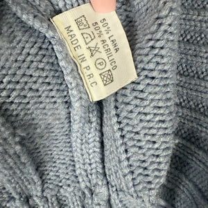 Baby blue zip up wool cardigan jumper (S/M)