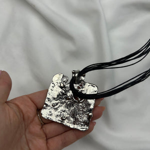 Boho pendant cord necklace + earrings set