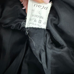 Black lightweight zip up puffer jacket (L)