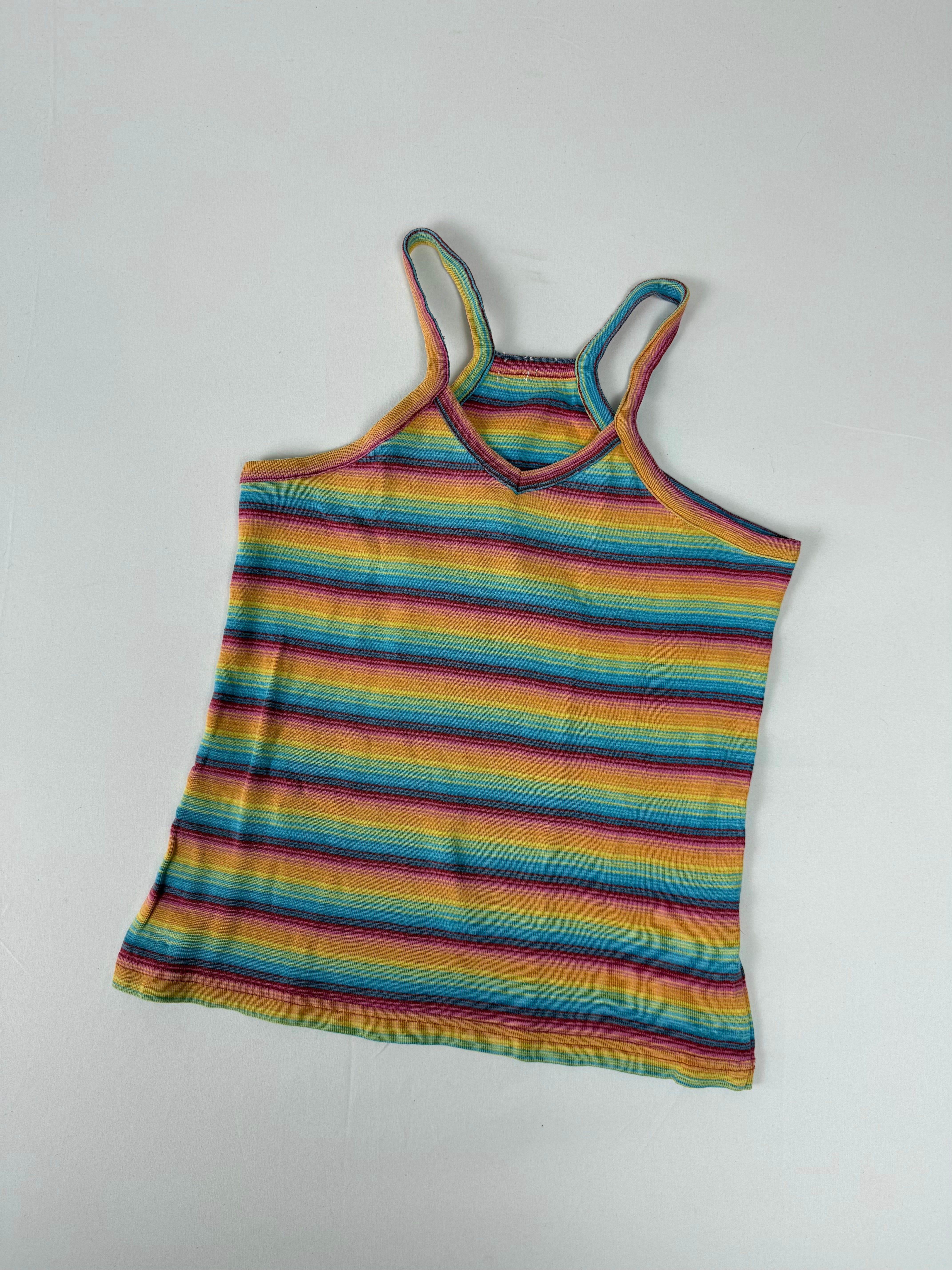 Multicolor striped cotton top (XS)