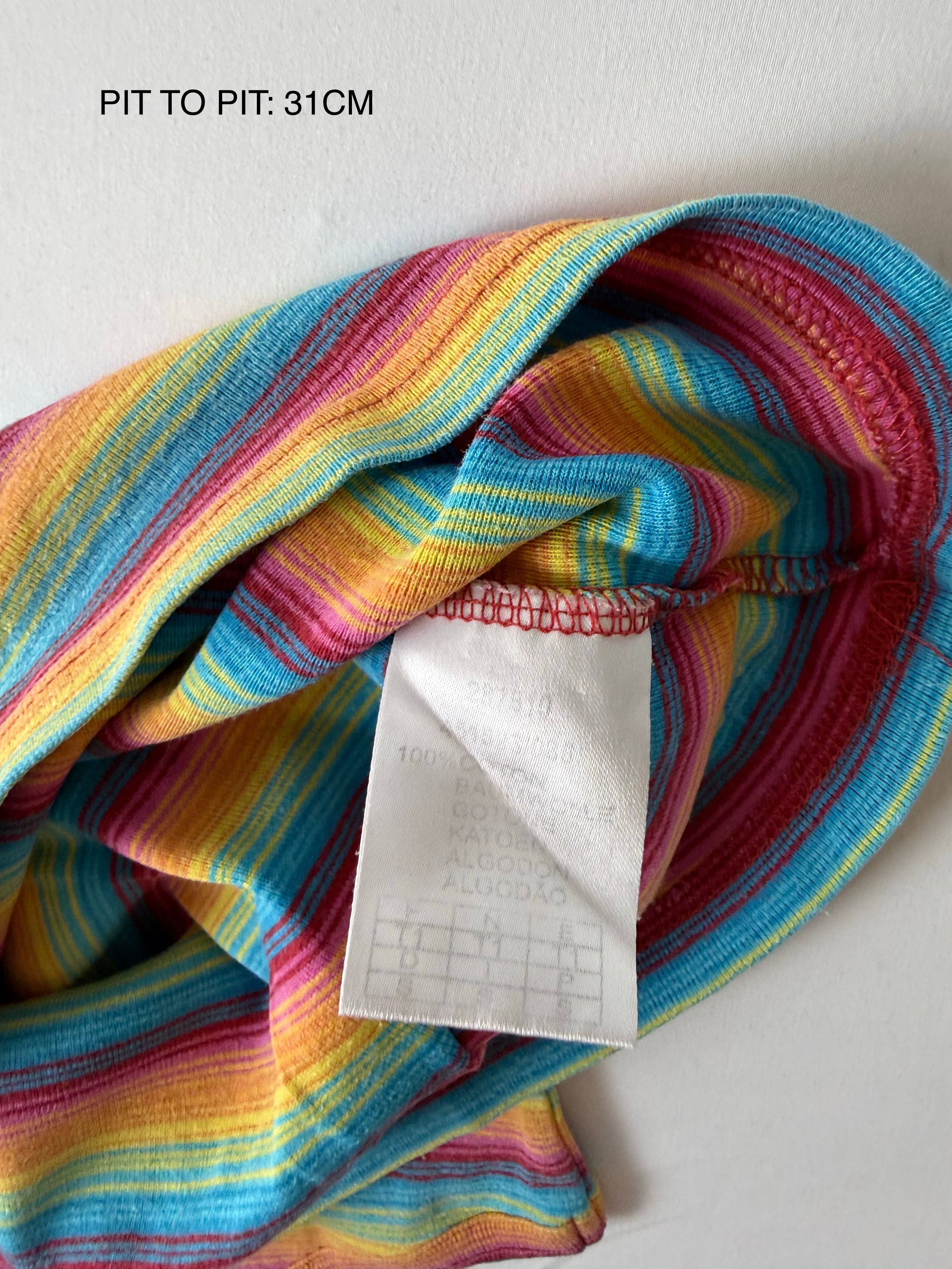 Multicolor striped cotton top (XS)