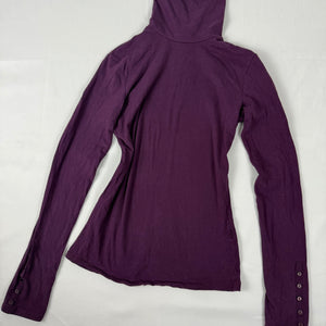 Purple 100% cotton turtleneck long sleeves top (S)