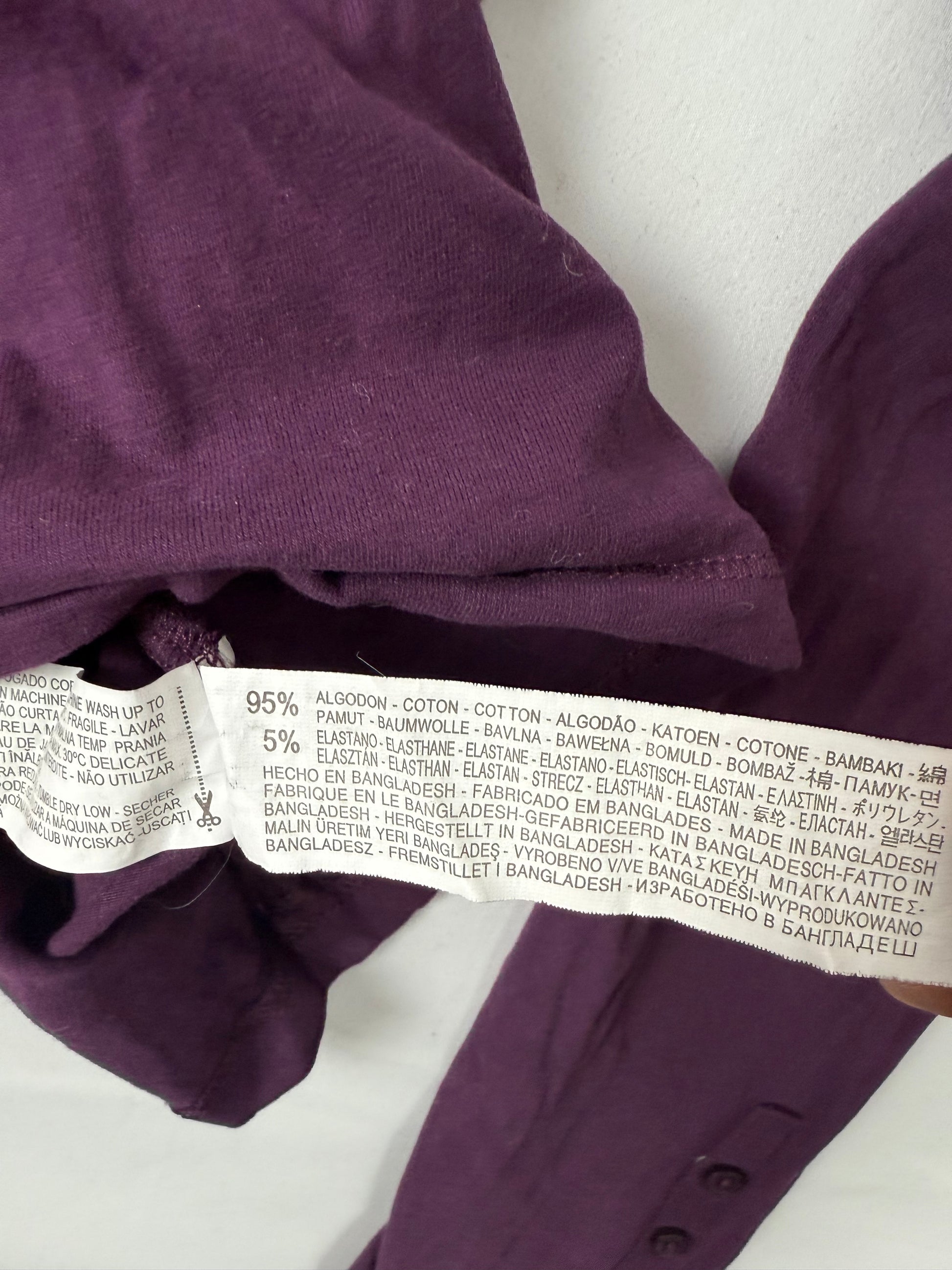 Purple 100% cotton turtleneck long sleeves top (S)