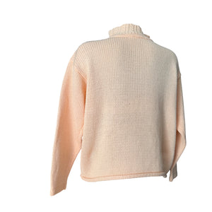 Peach high neck crochet jumper (L)