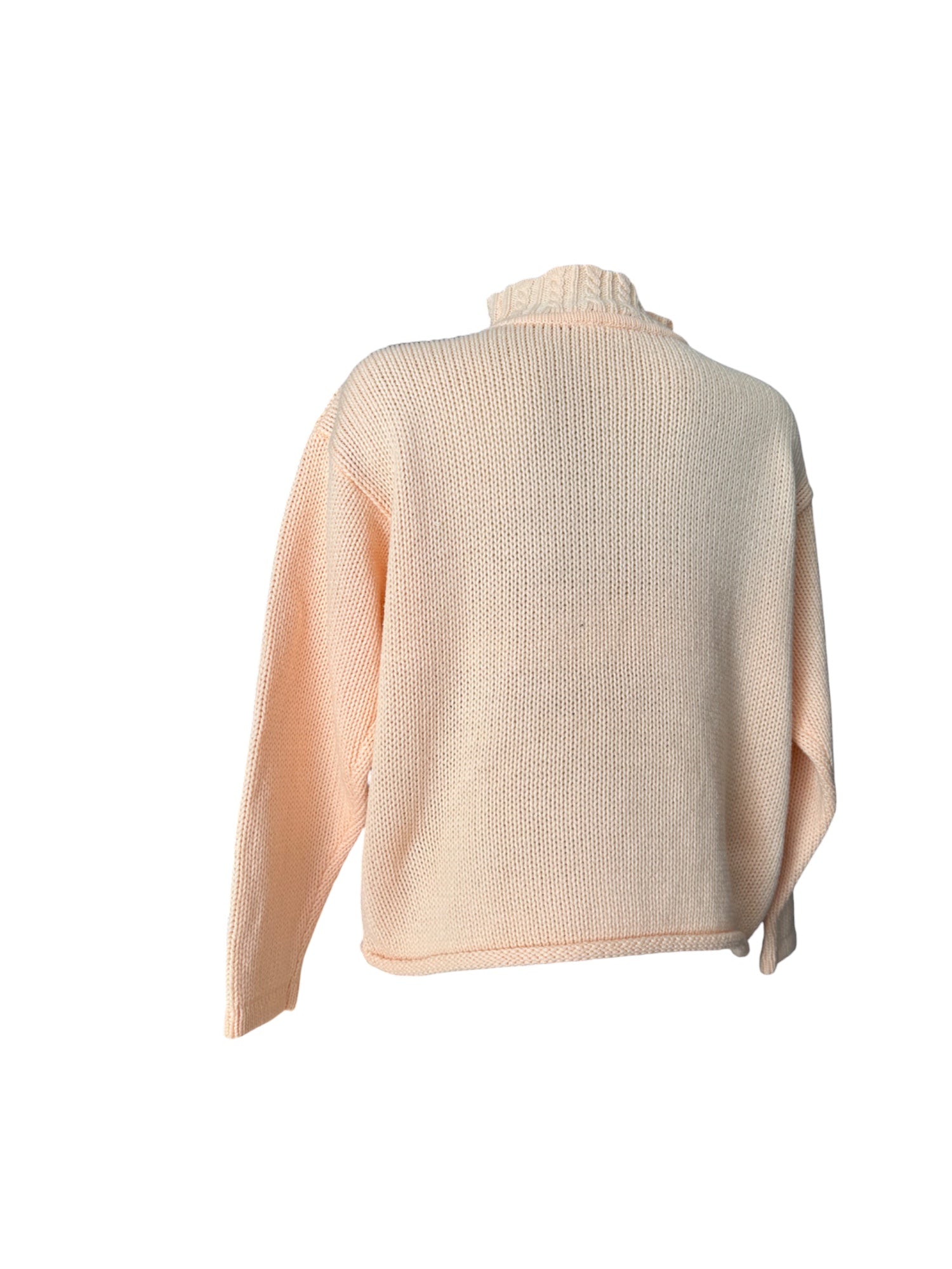 Peach high neck crochet jumper (L)