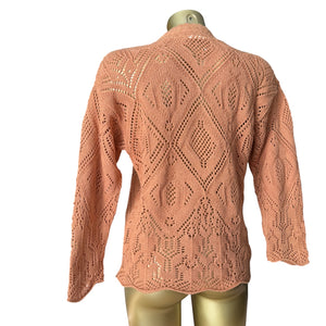 Crochet nude pink knitted jumper (M)