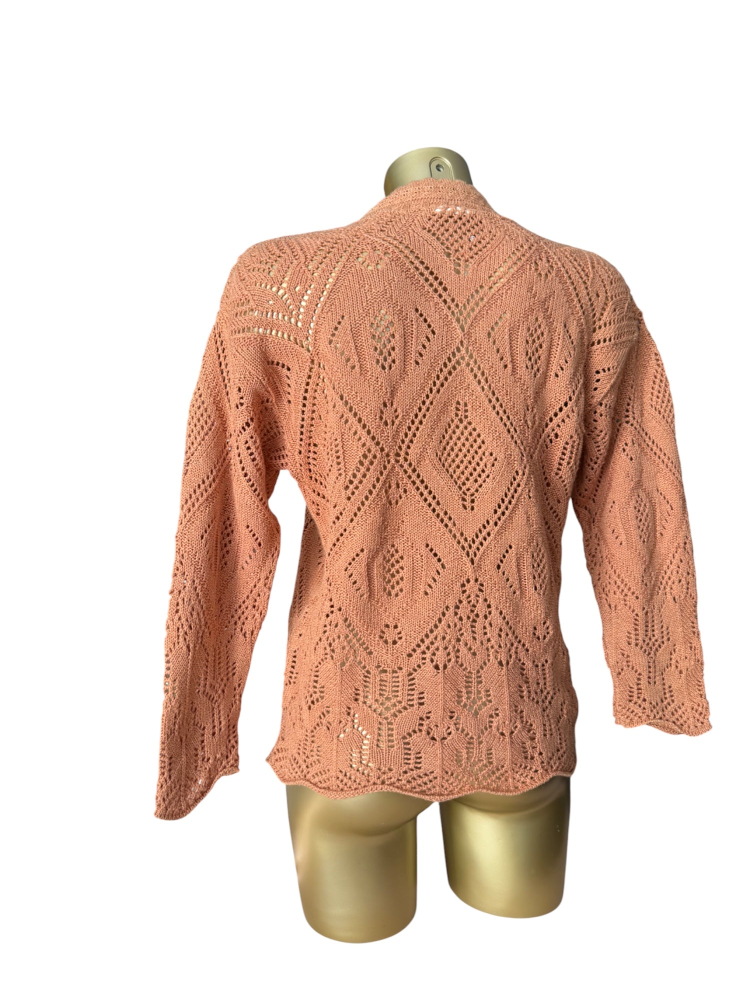 Crochet nude pink knitted jumper (M)