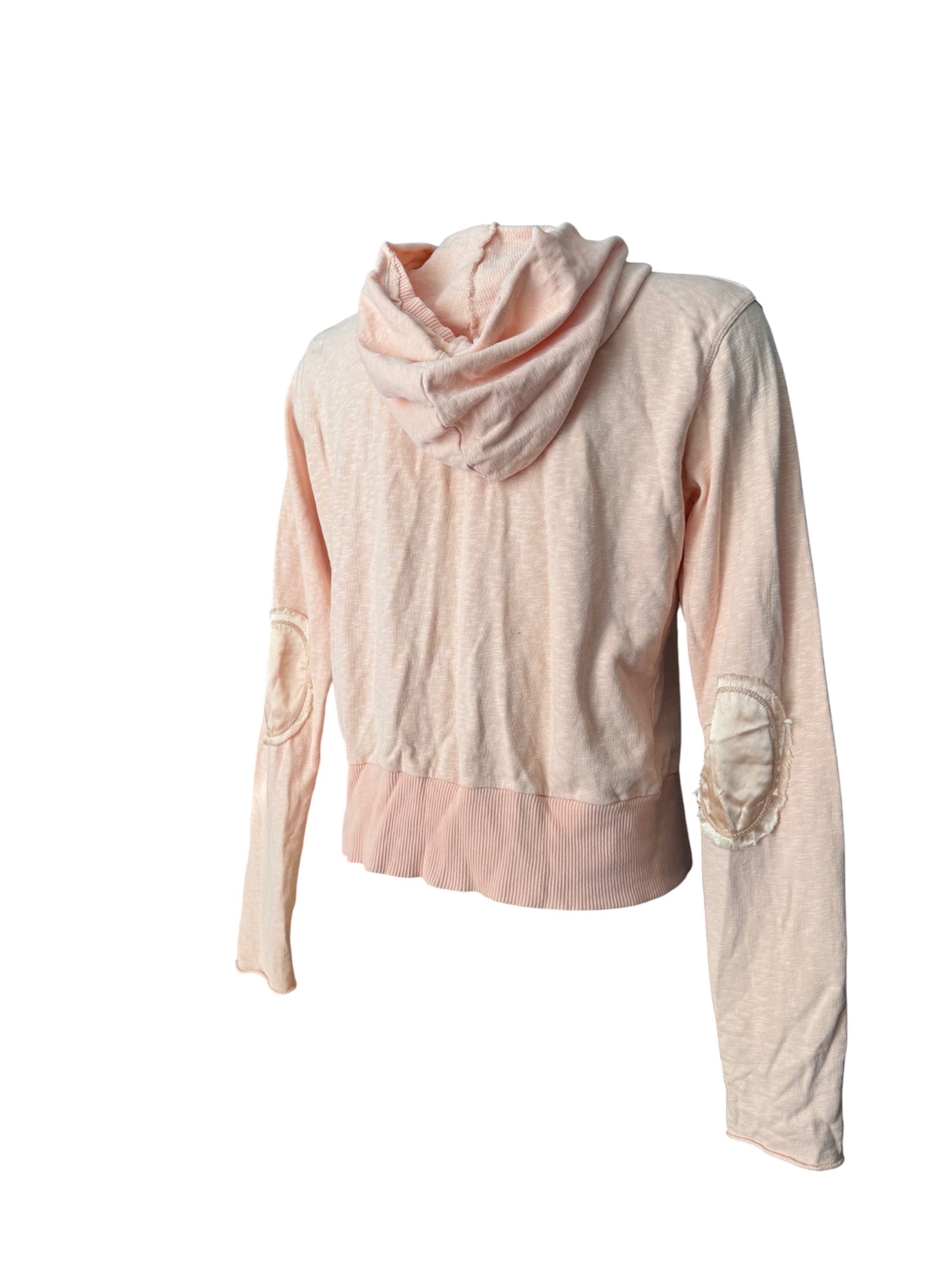 Beige velvet logo hoodie (M)