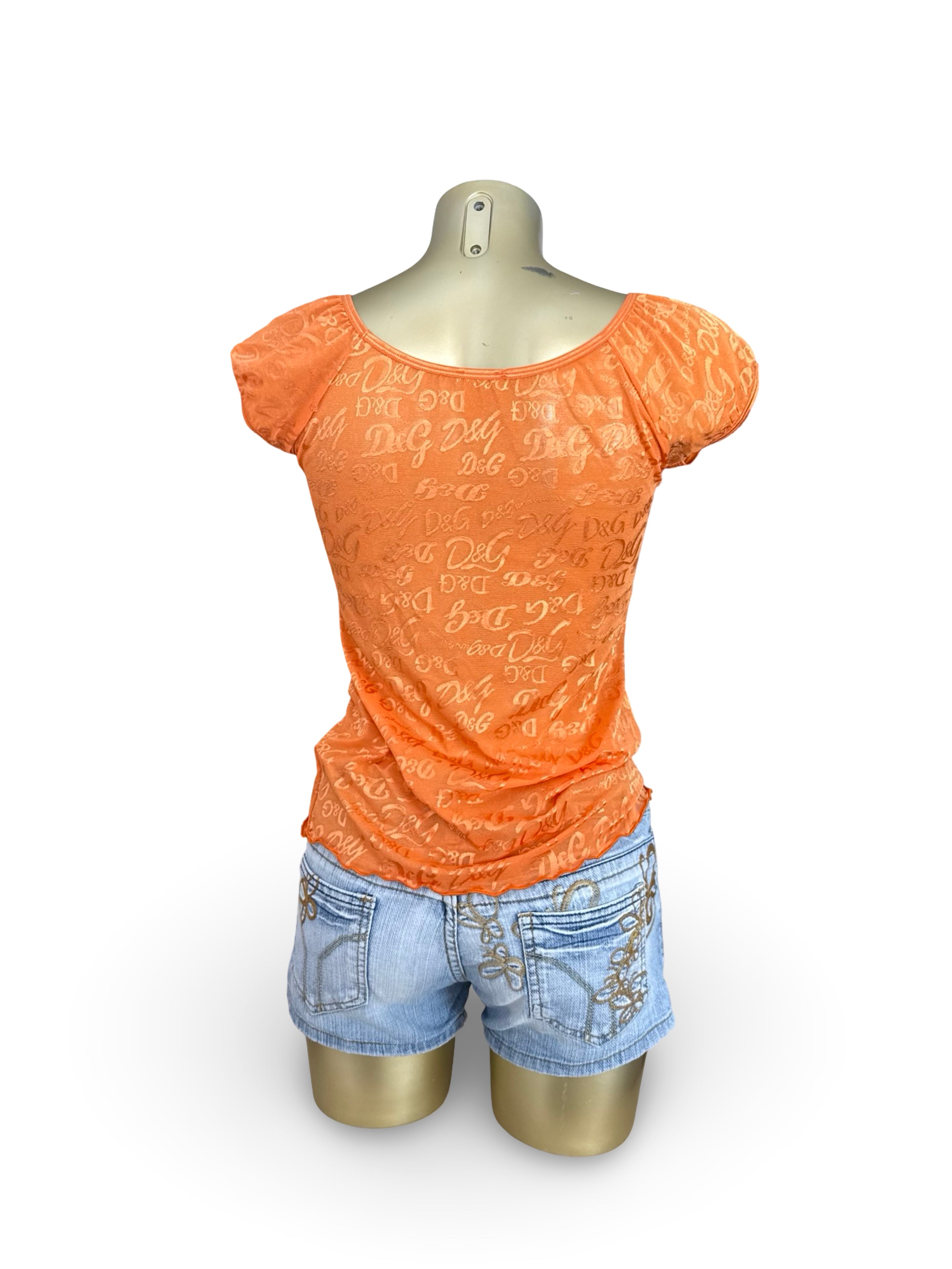 Orange mesh logo tee (XL)