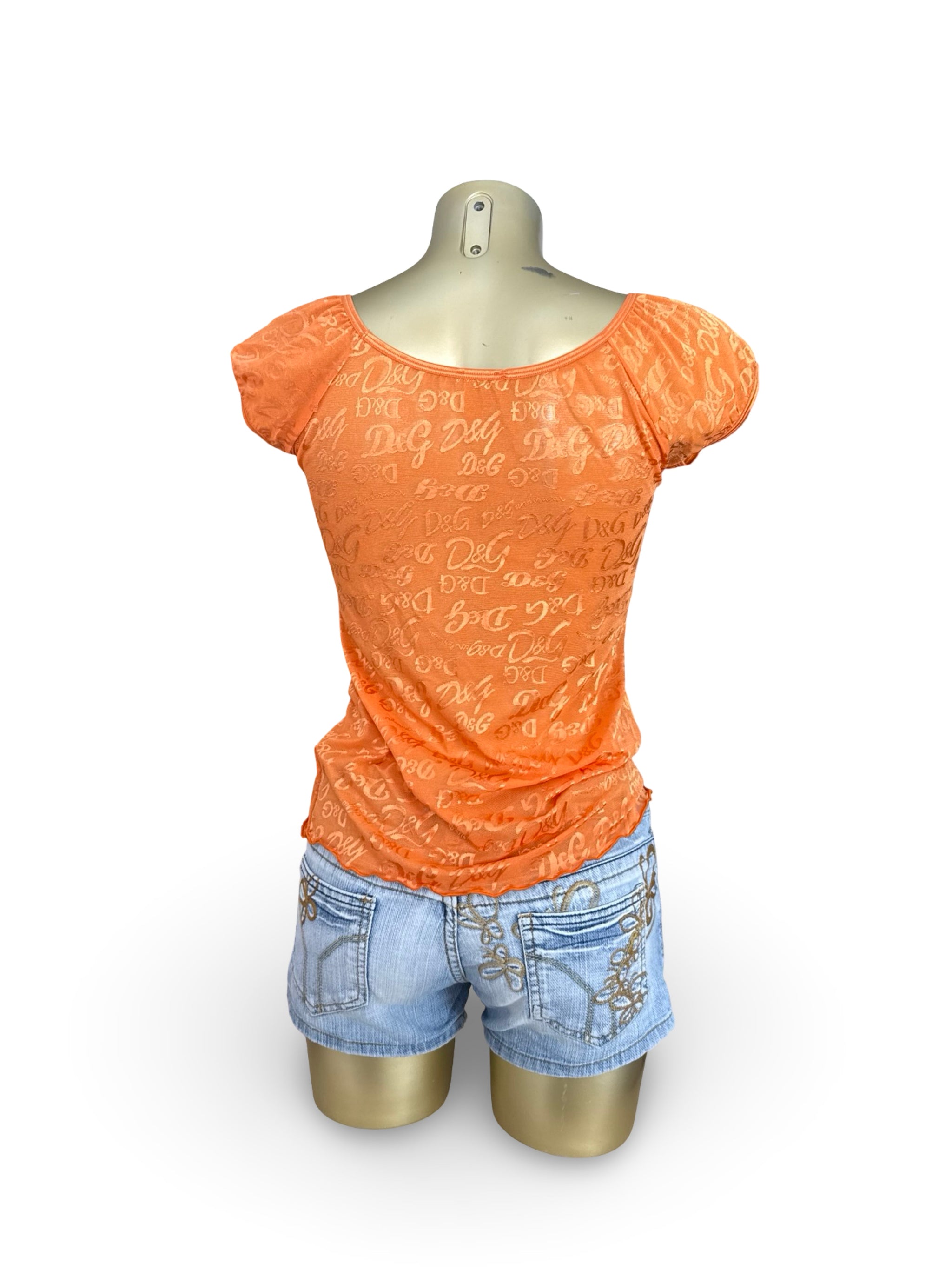 Orange mesh logo tee (XL)