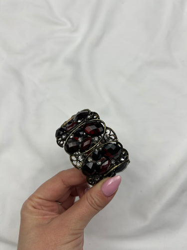 Gems pearls bangle bracelet