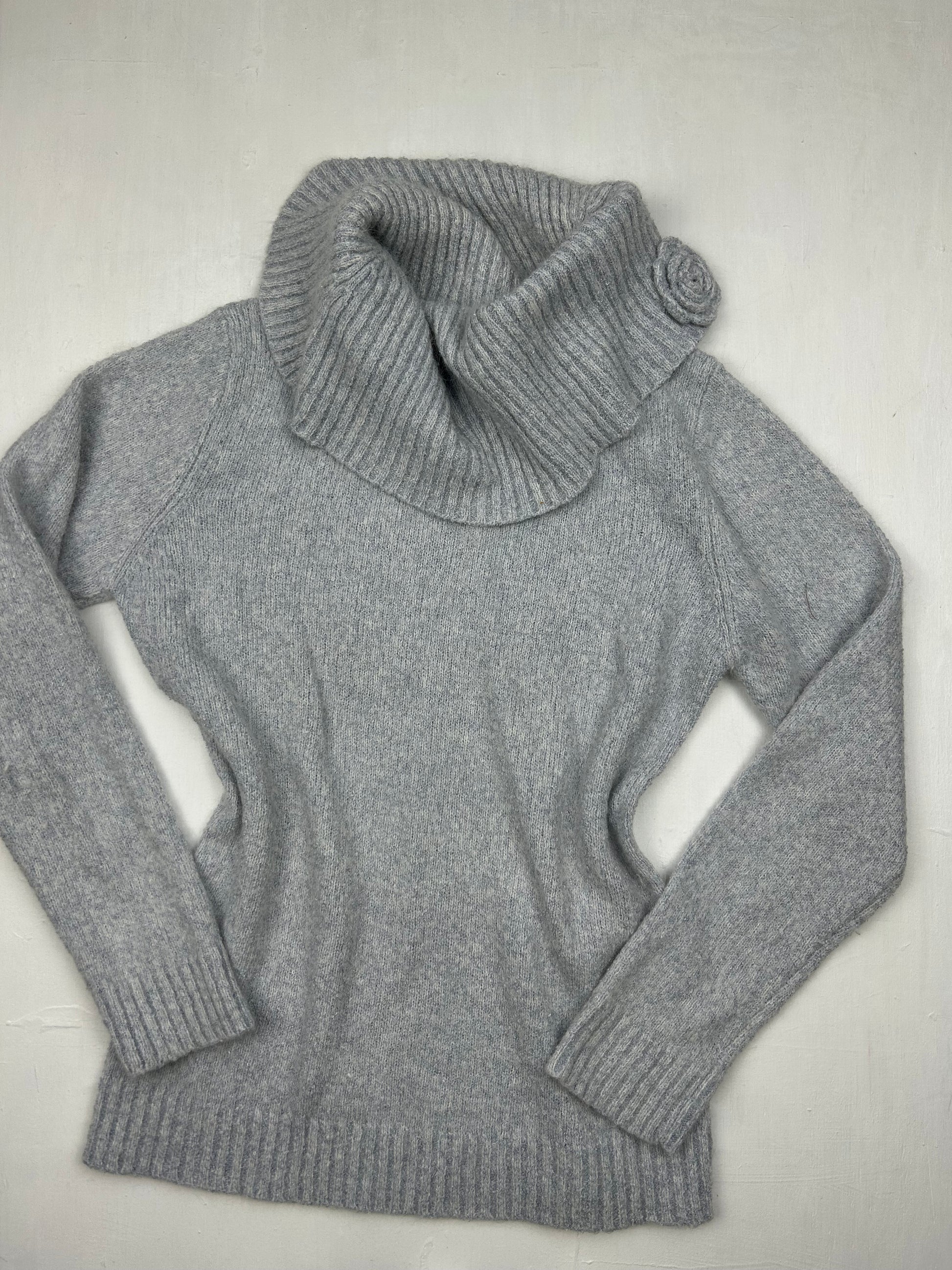 Grey turtleneck Angora wool jumper (S/M)