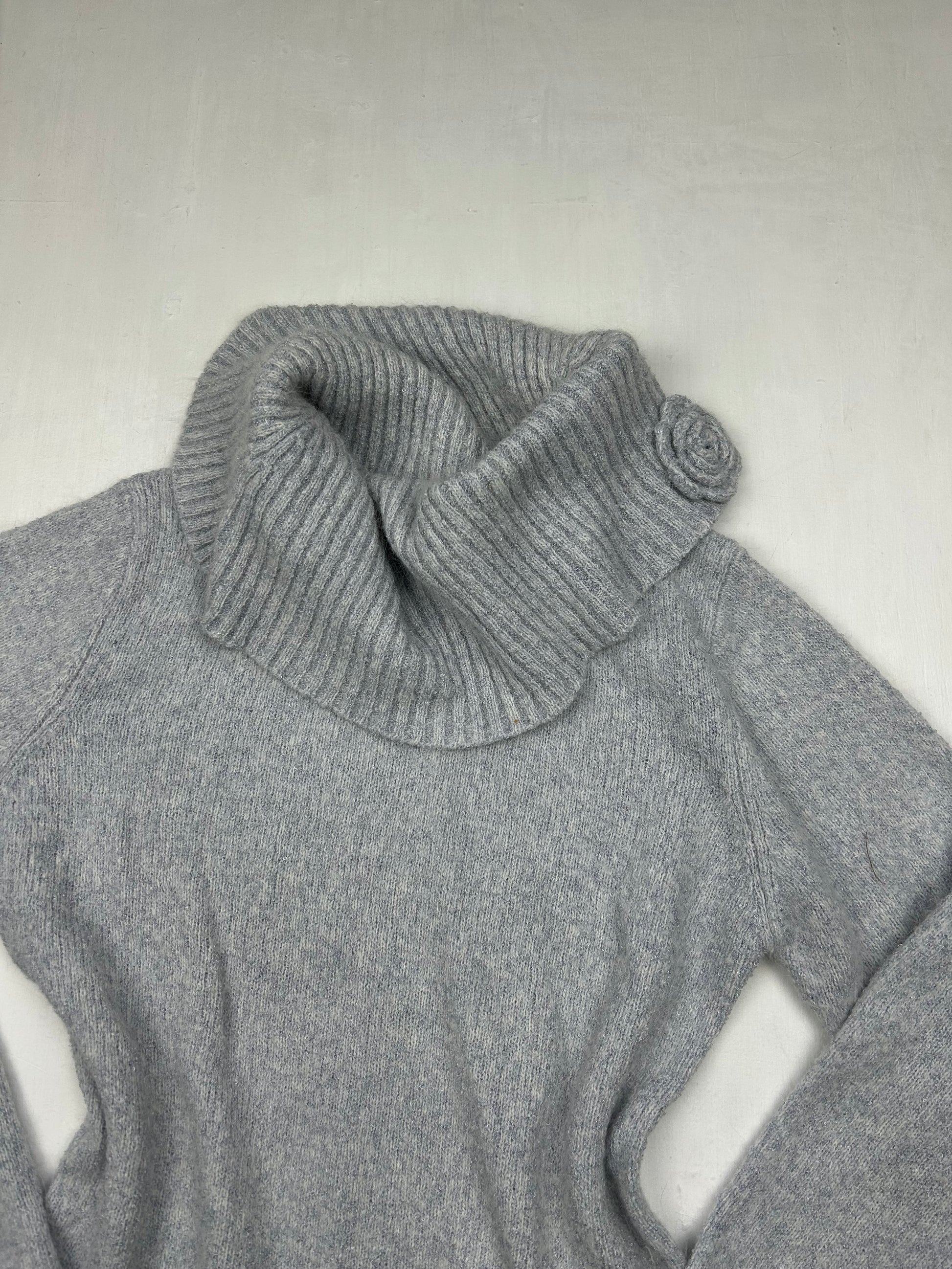 Grey turtleneck Angora wool jumper (S/M)