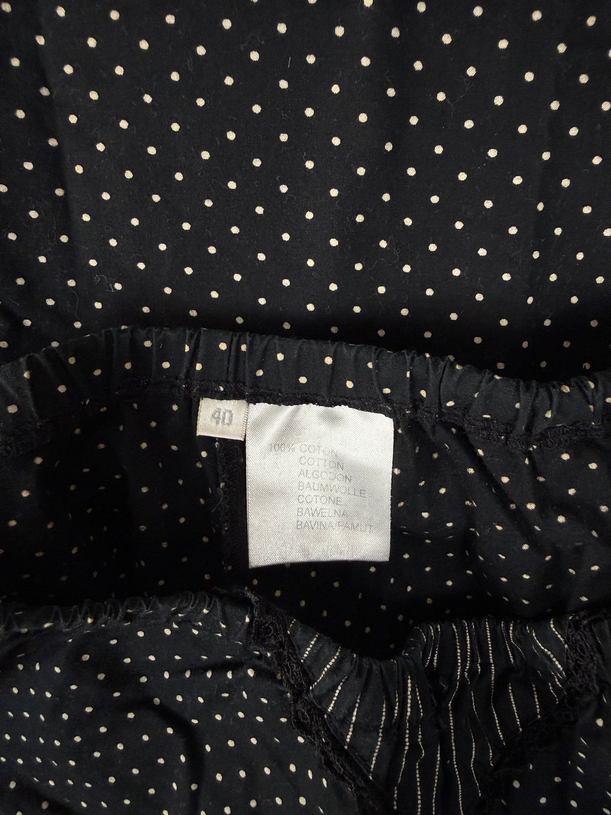 Black polka dots shorty + top set (L)