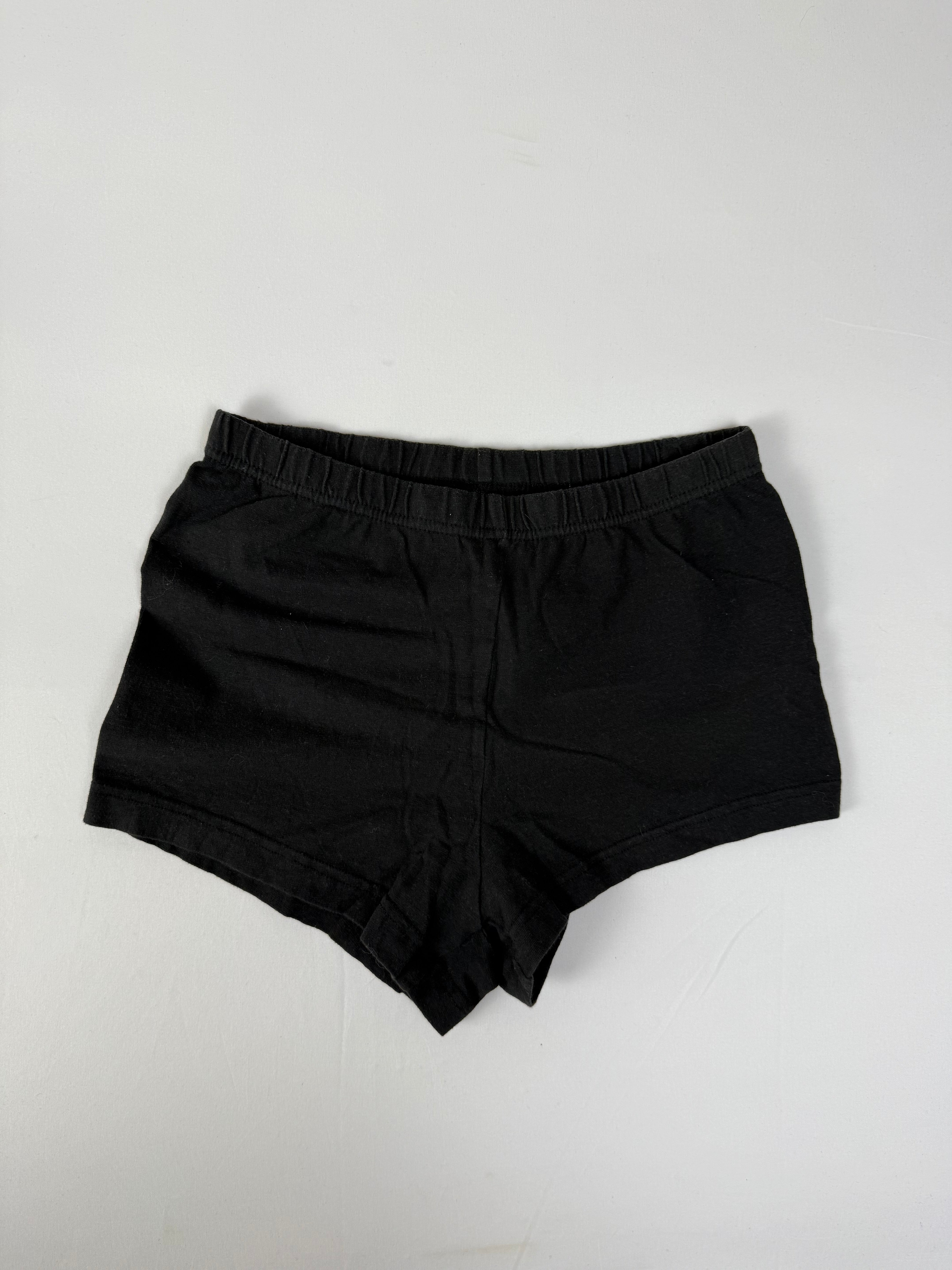 Black cotton activewear mini short (S)