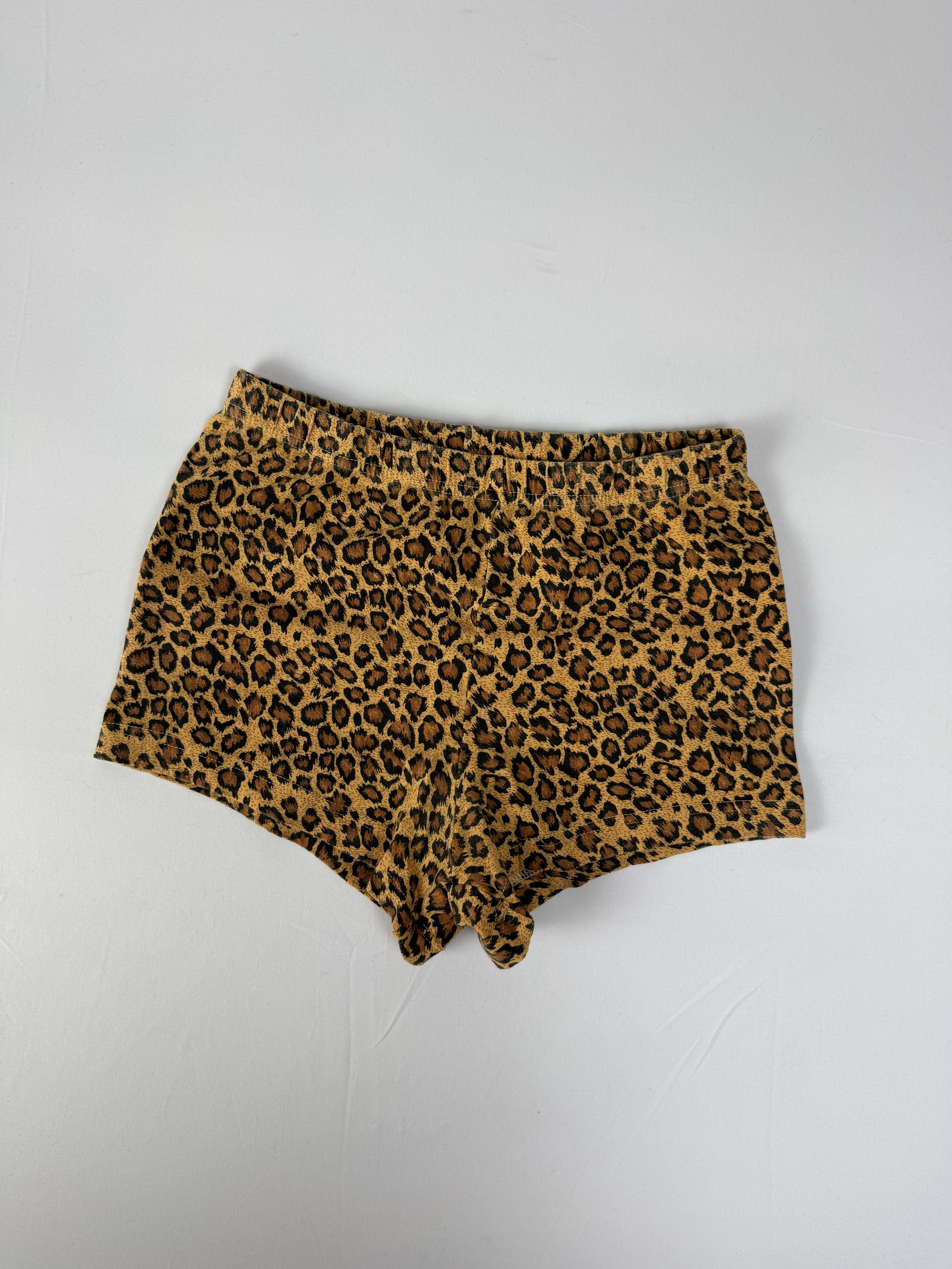 Beige animal print low rise mini short (S)
