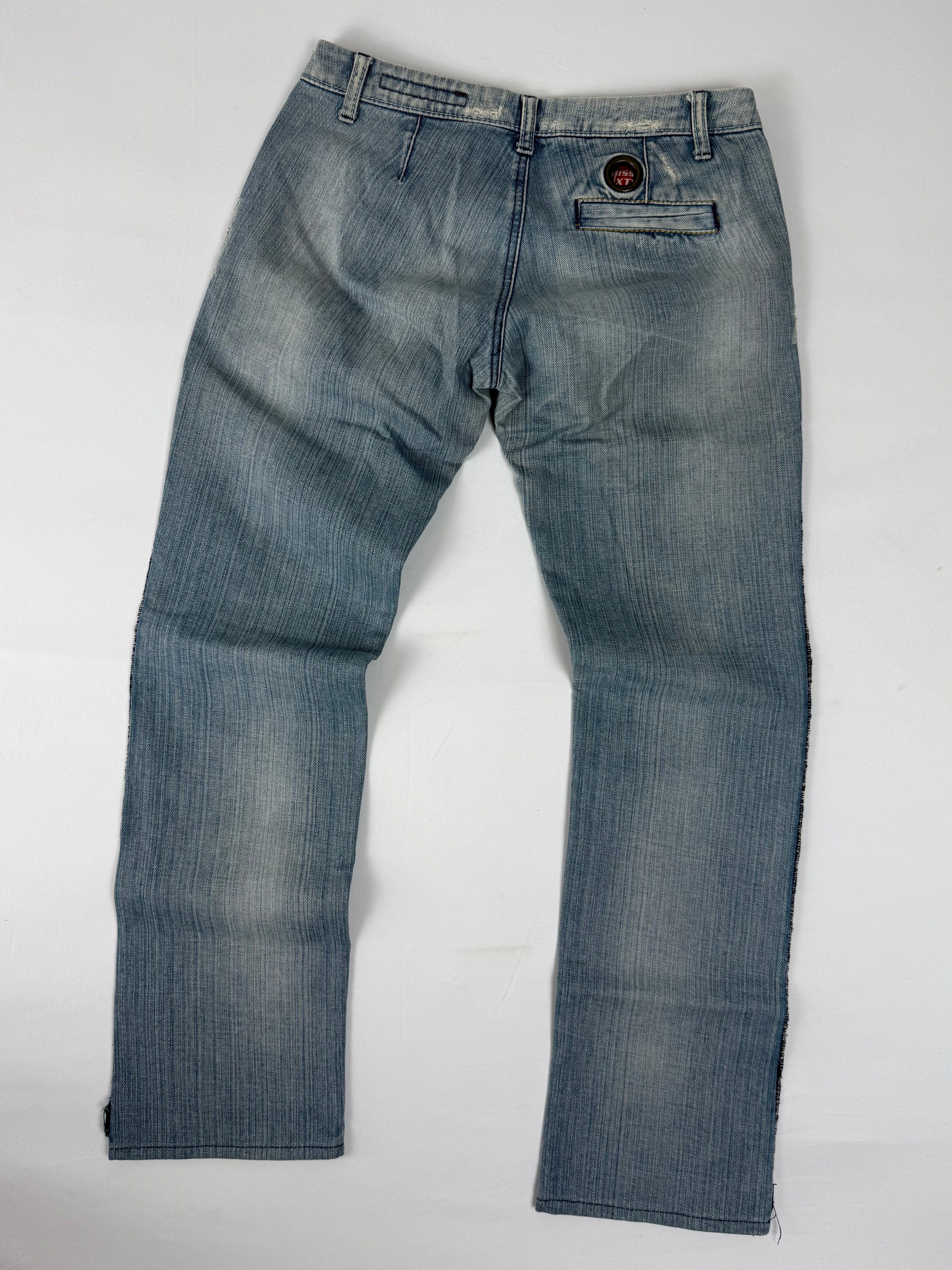 Blue denim low rise pants (S)