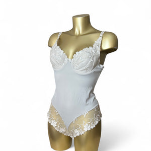 White lace bodysuit top (M)