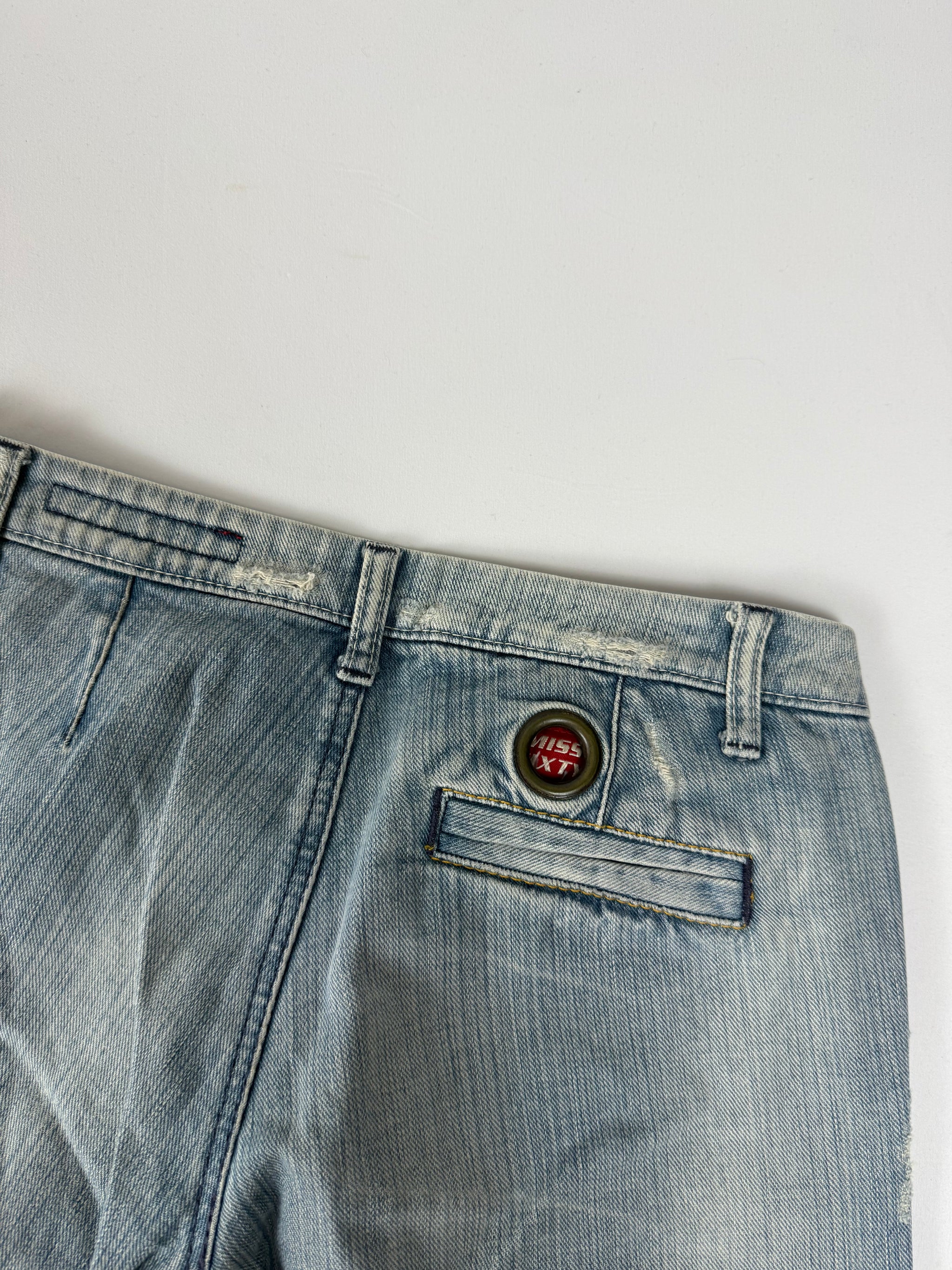 Blue denim low rise pants (S)