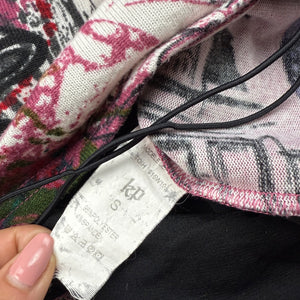 Burgundy graphic ruched sweatshirt (S/M)