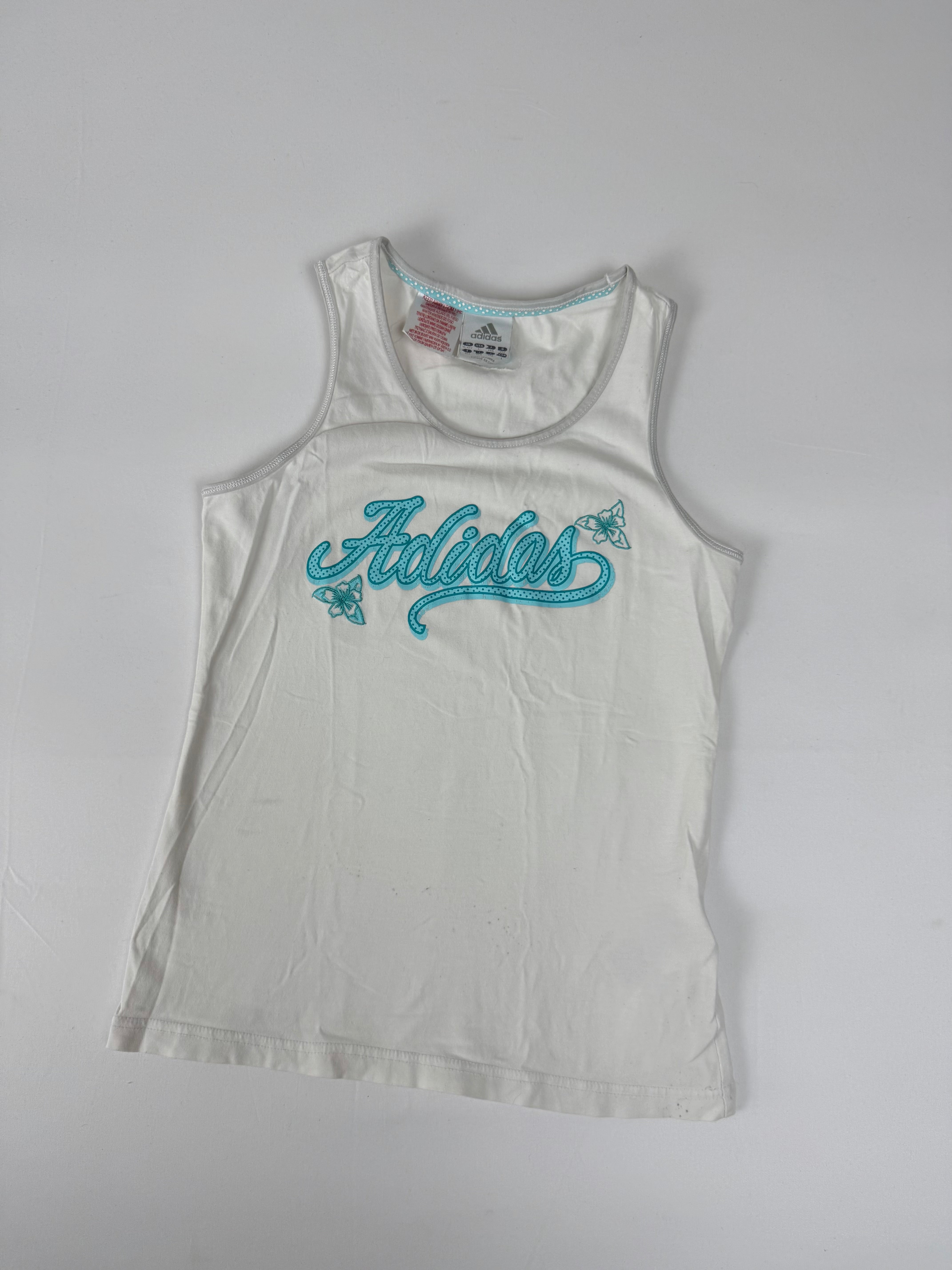 White cotton activewear tank top (M)
