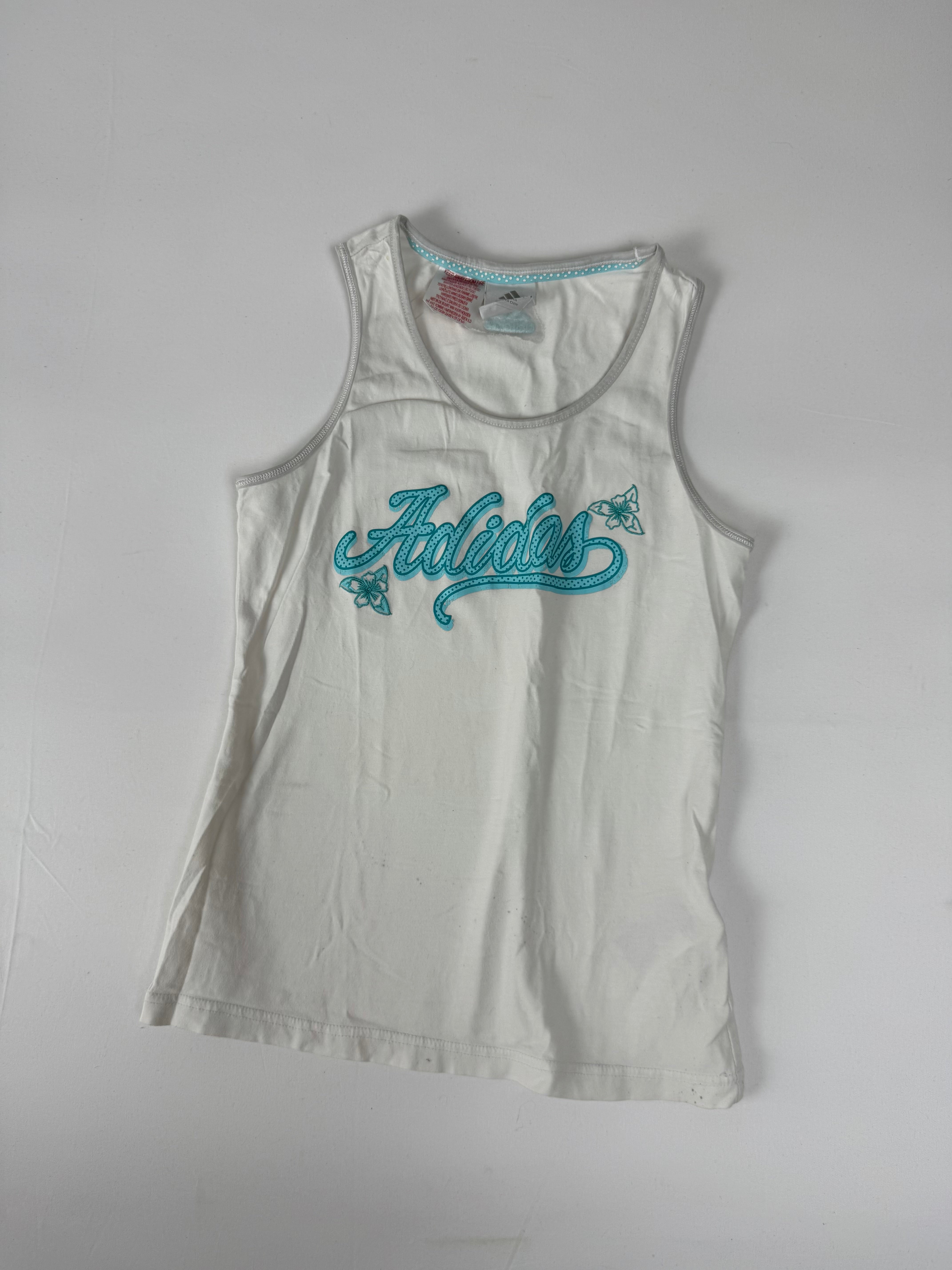 White cotton activewear tank top (M)