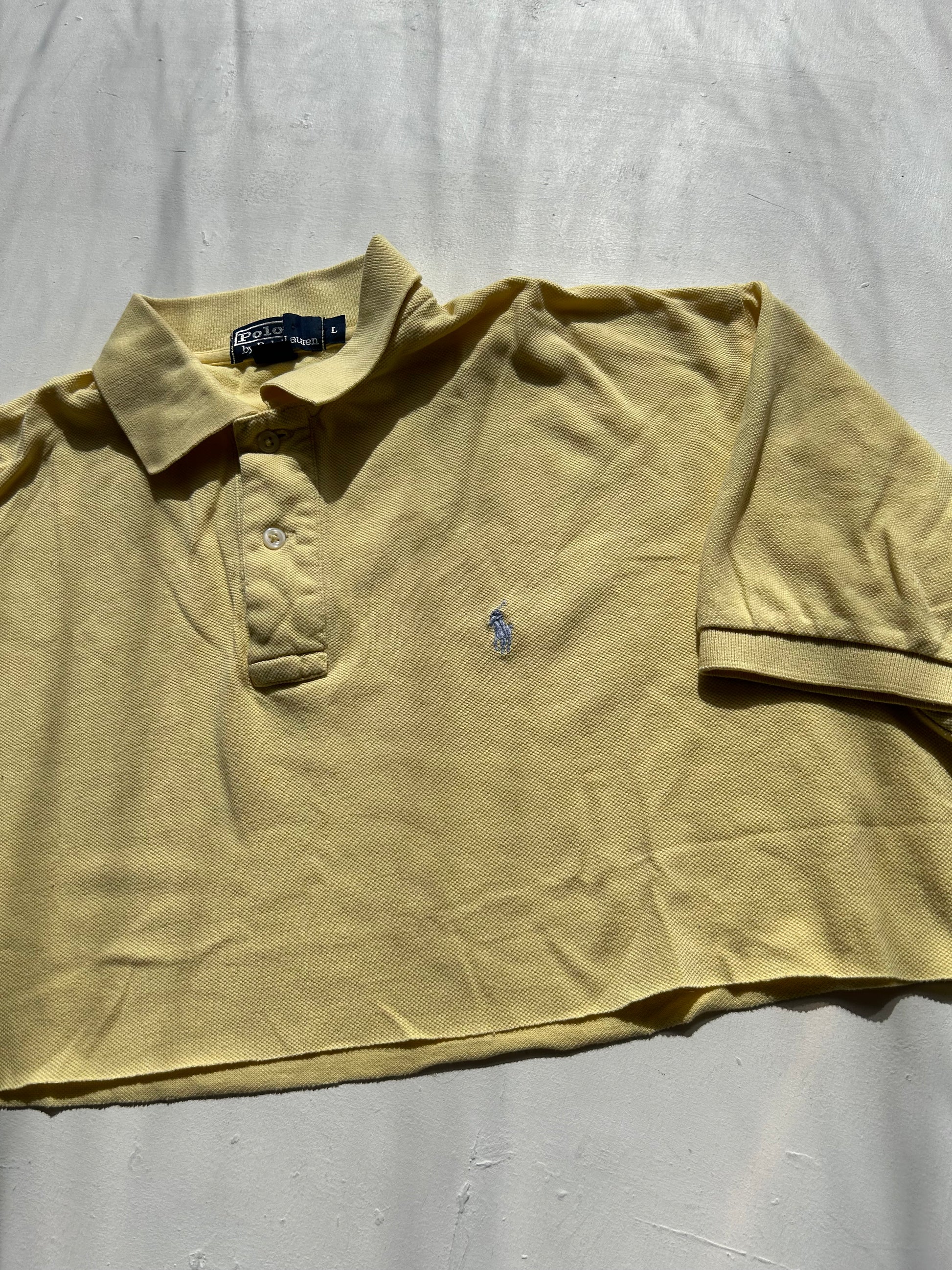 Yellow 90s cropped polo tee (M/L)