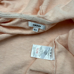 Beige velvet logo hoodie (M)