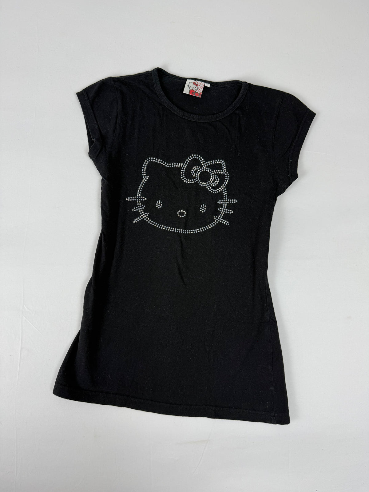 Black logo cotton tee (S)