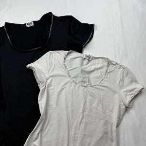 White lycra logo stretchy tee (M)