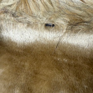 Beige inside fleece faux fur neck suede afghan coat (M/L)