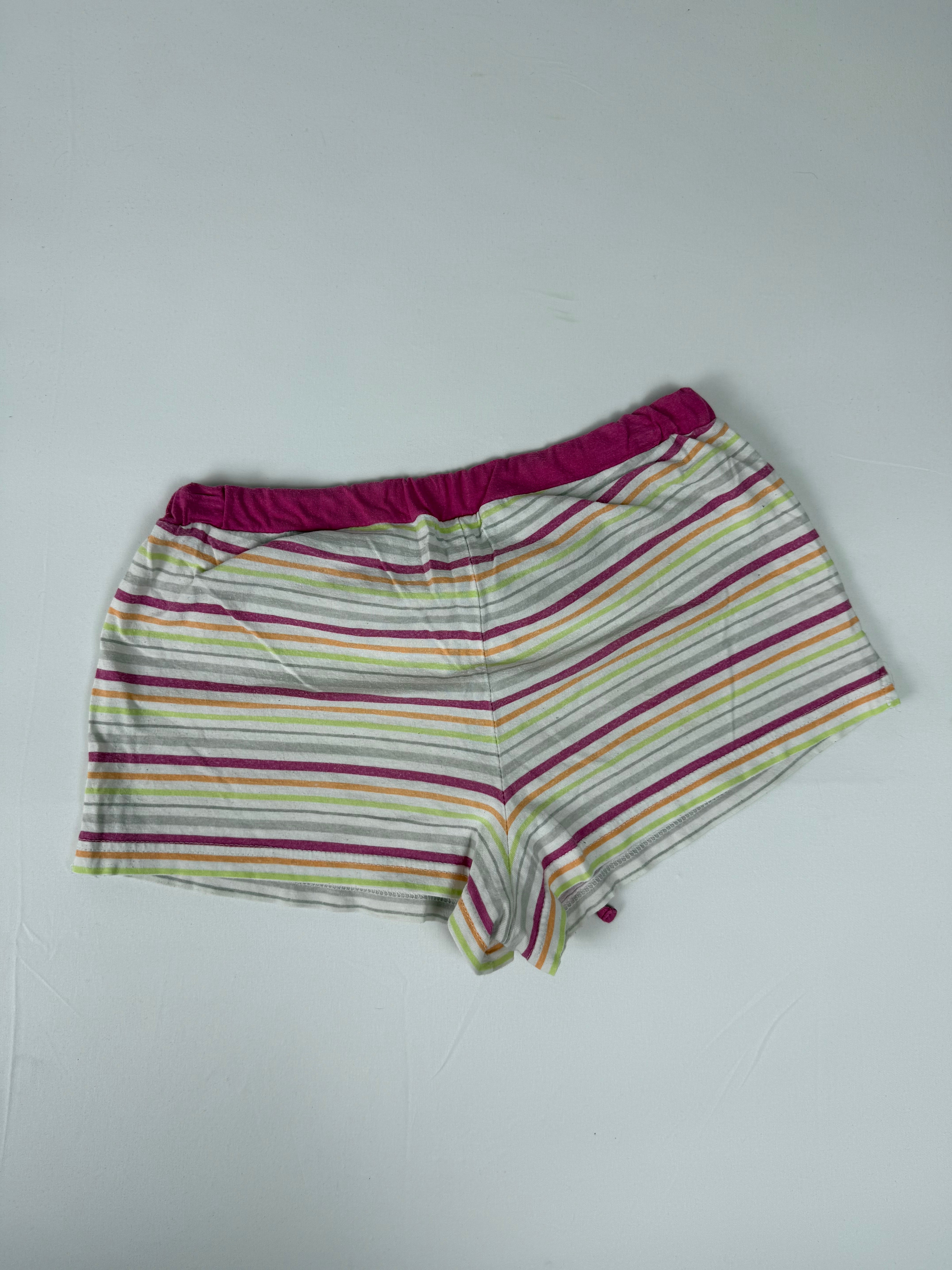 Pink striped low rise mini short (M)