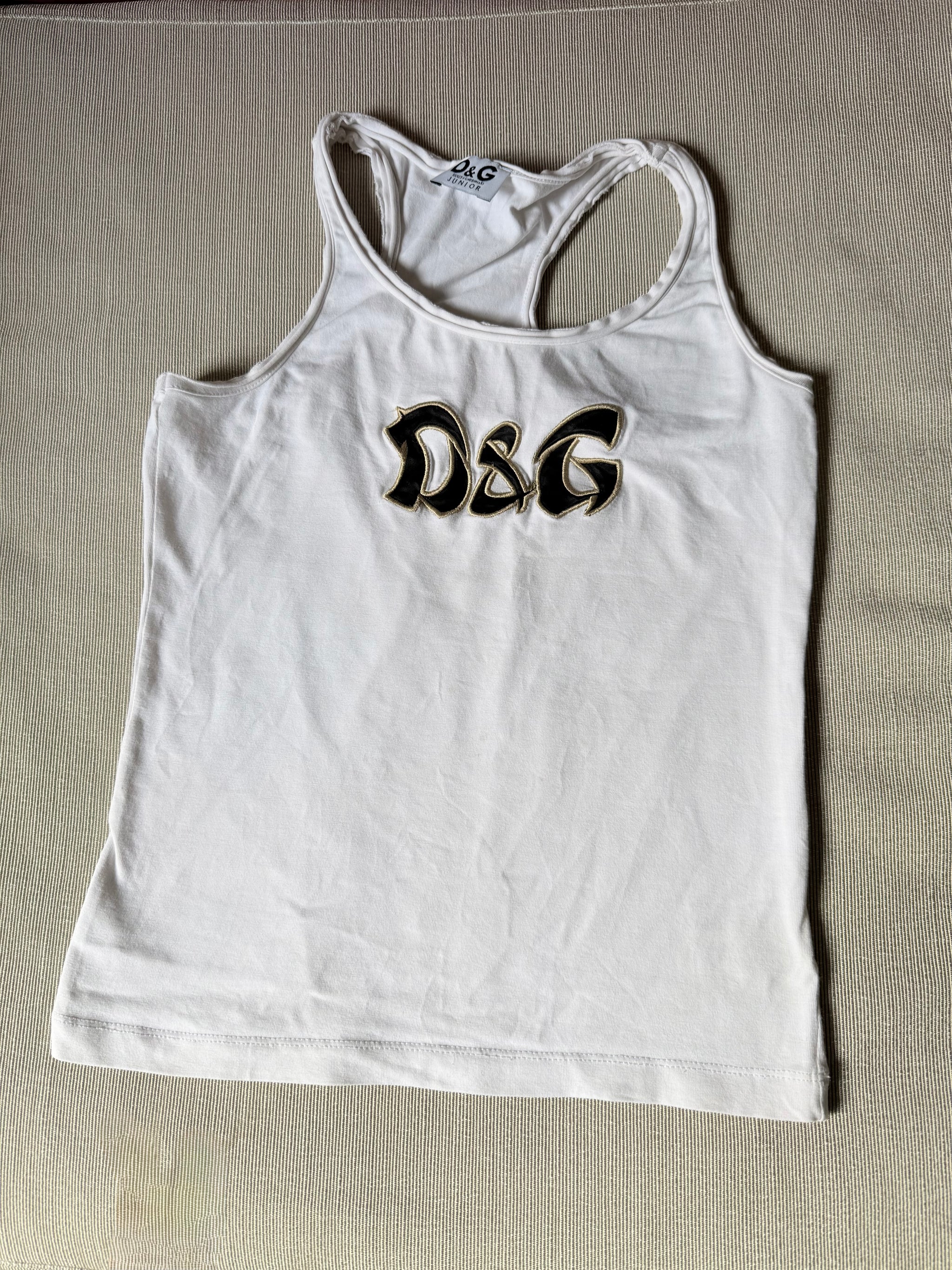 White cotton logo tank top (XS/S)