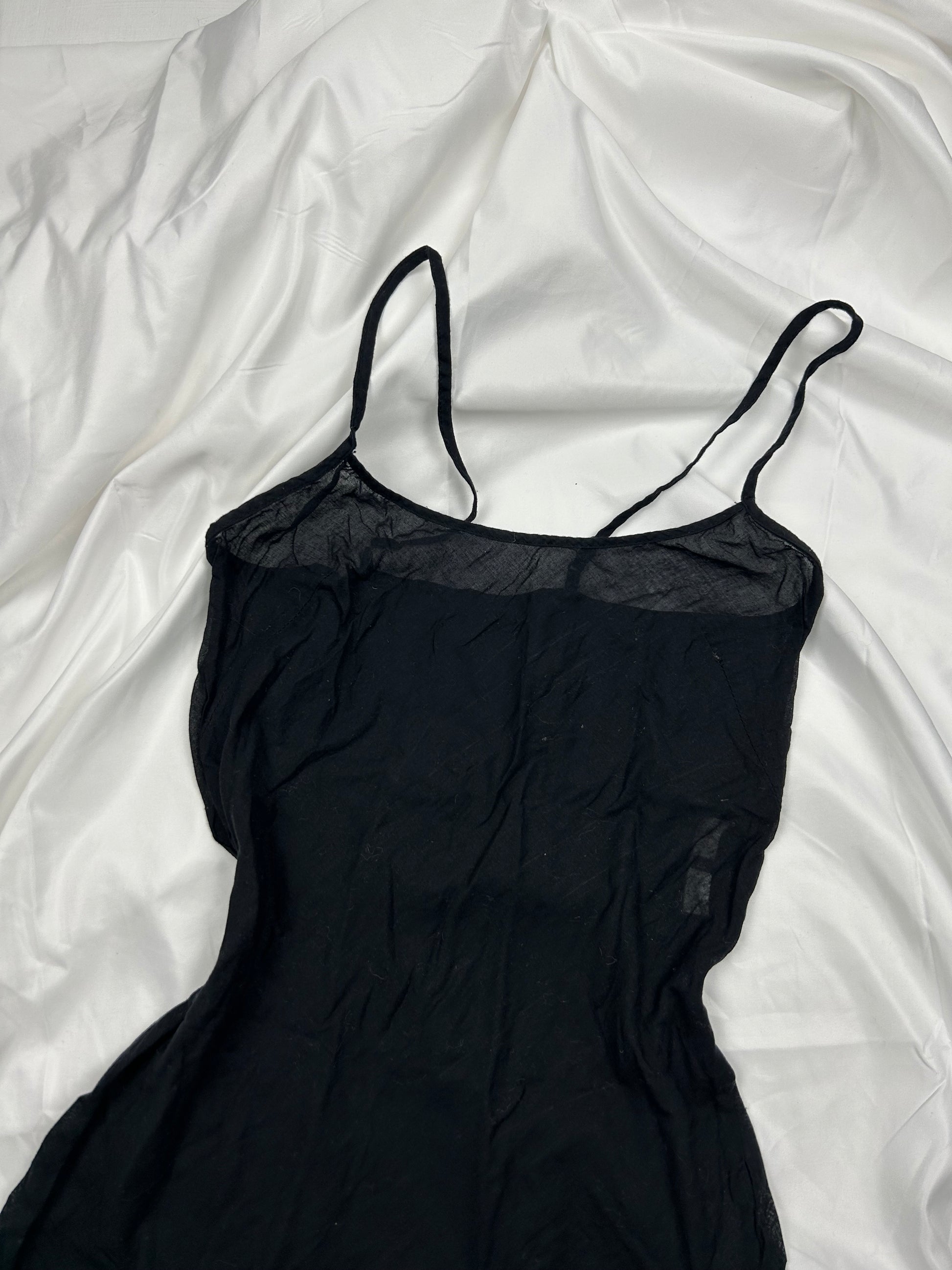 Black see trough cotton babydoll cami dress (XS)